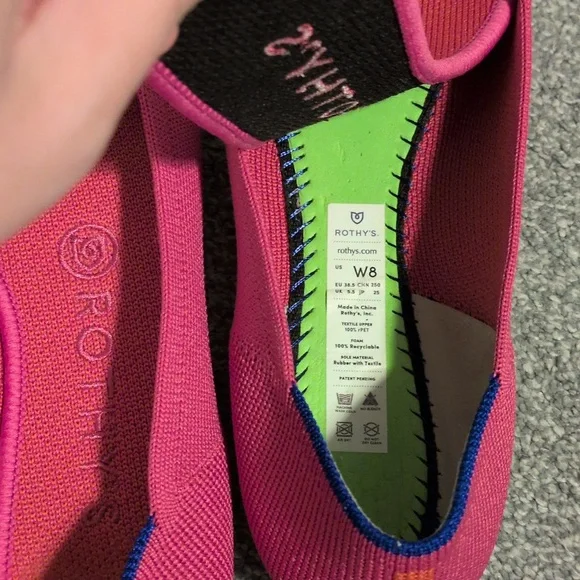 Rothy's Berry Pink Point Flats Size 8 - Picture 6 of 9